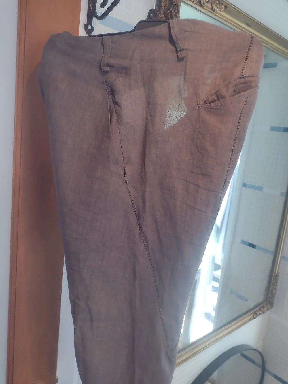 Men's Casual Linen-Blend Pants in Brown